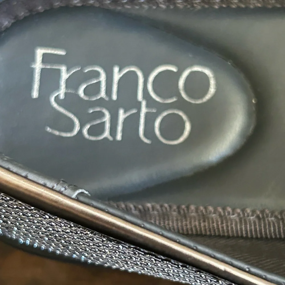 Franco Sarto Bazel Platform Lug Sole Loafers Size 6.5 – Metallic Knit‎ Slip-On